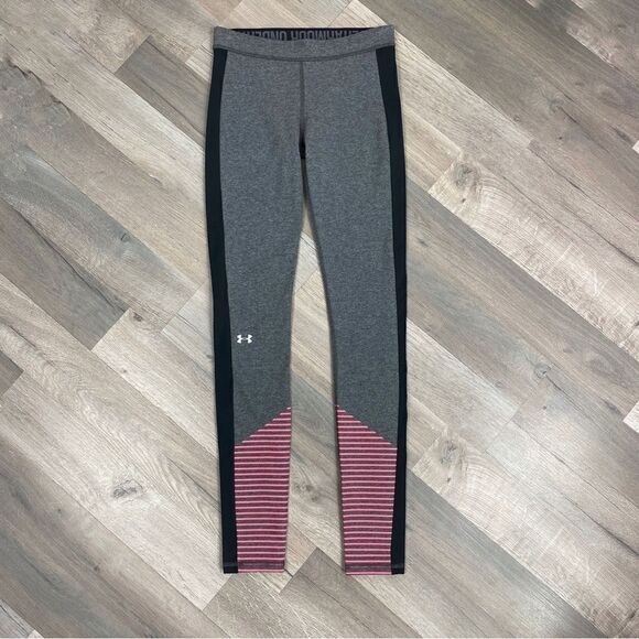 Under Armour Womens Favorite Graphic Leggings Gray Pink XS 1300180 - Picture 4 of 11